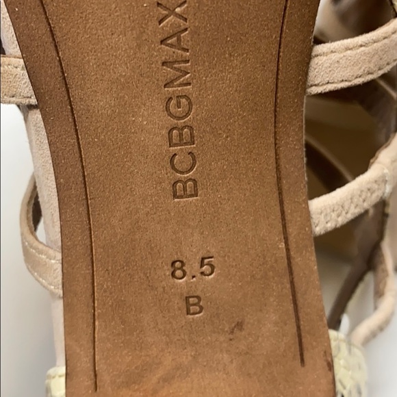 BCBGMAXAZRIA Ilsa Snake Embossed Caged Sandals Size 8.5 - Picture 8 of 8